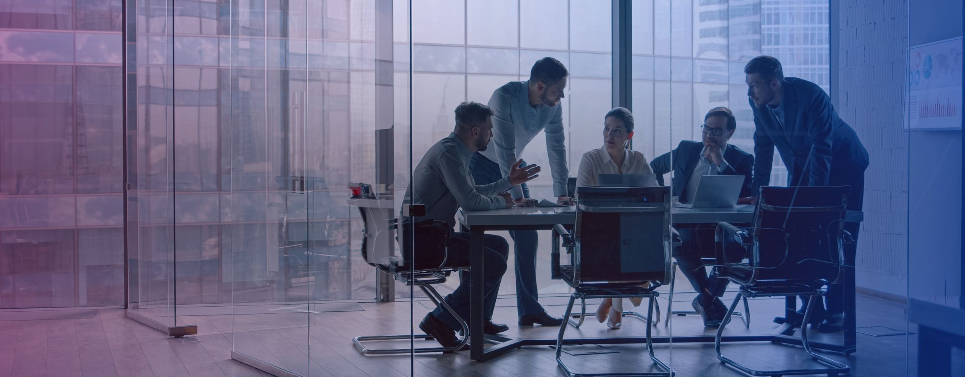 Stock image of employees in a business meeting