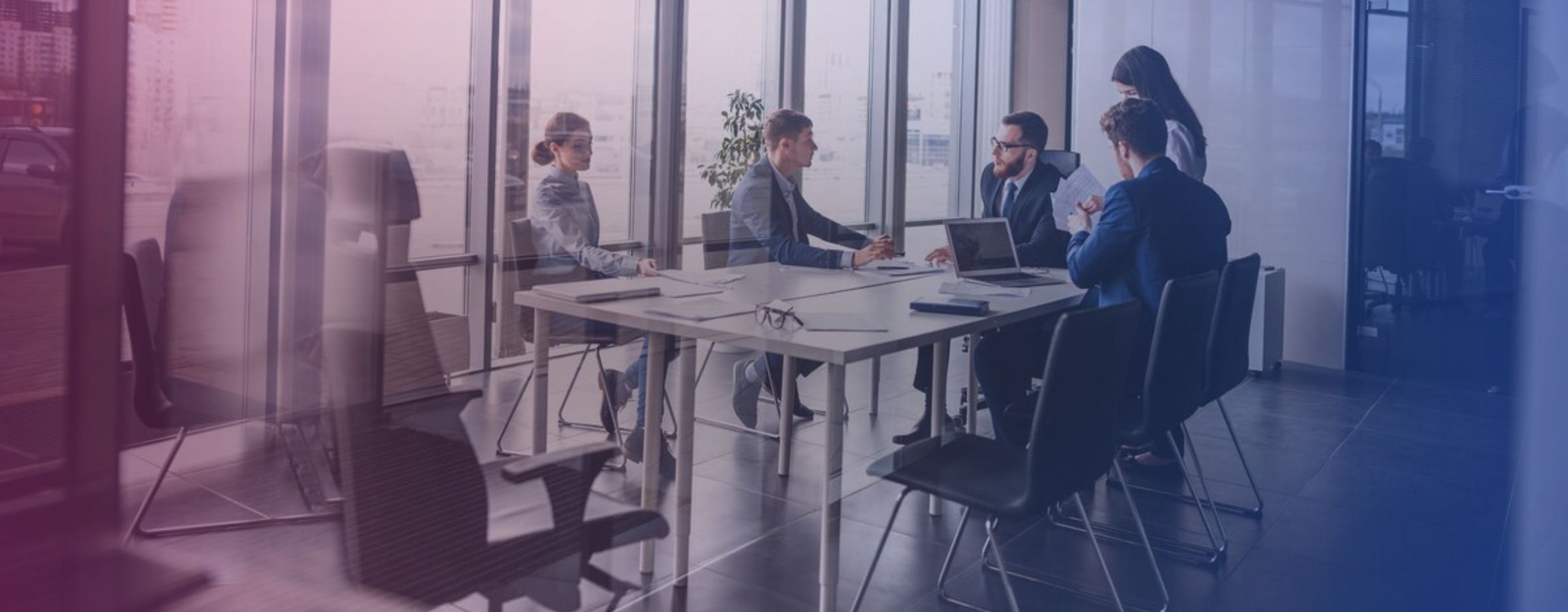 Employees in an office meeting